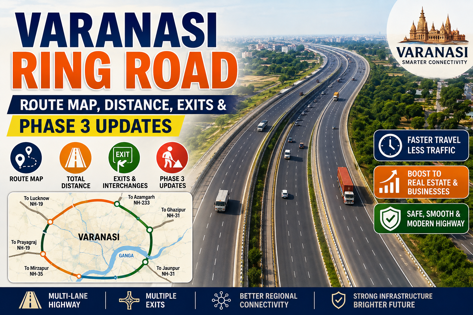 Varanasi Ring Road Route Map, Distance, Exits & Phase 3 Updates (2026)